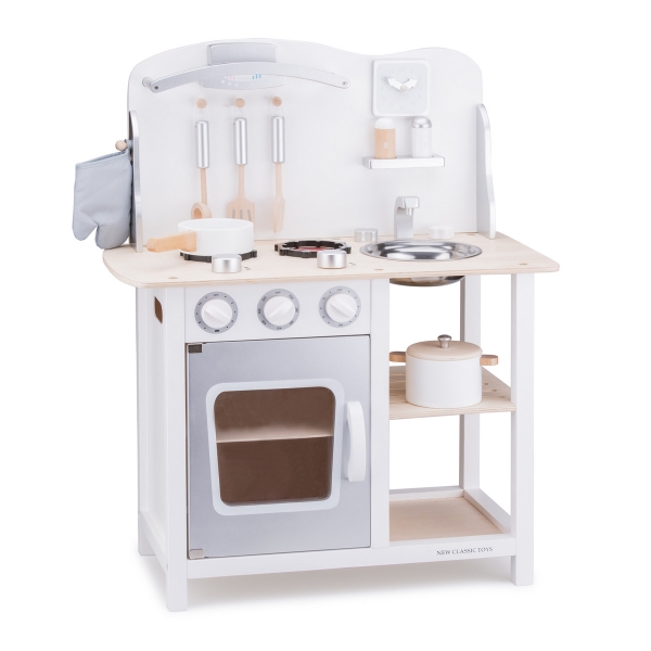 hiërarchie boerderij Martelaar New Classic Toys Kitchen Bon Appetit White with Silver Online | Offer at  PLUSTOYS